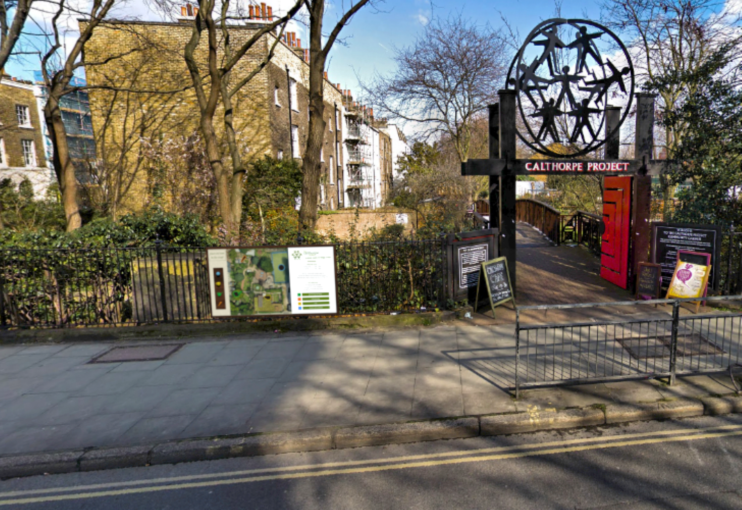 Photograph of a the rendered dashboard at the entrance of the garden