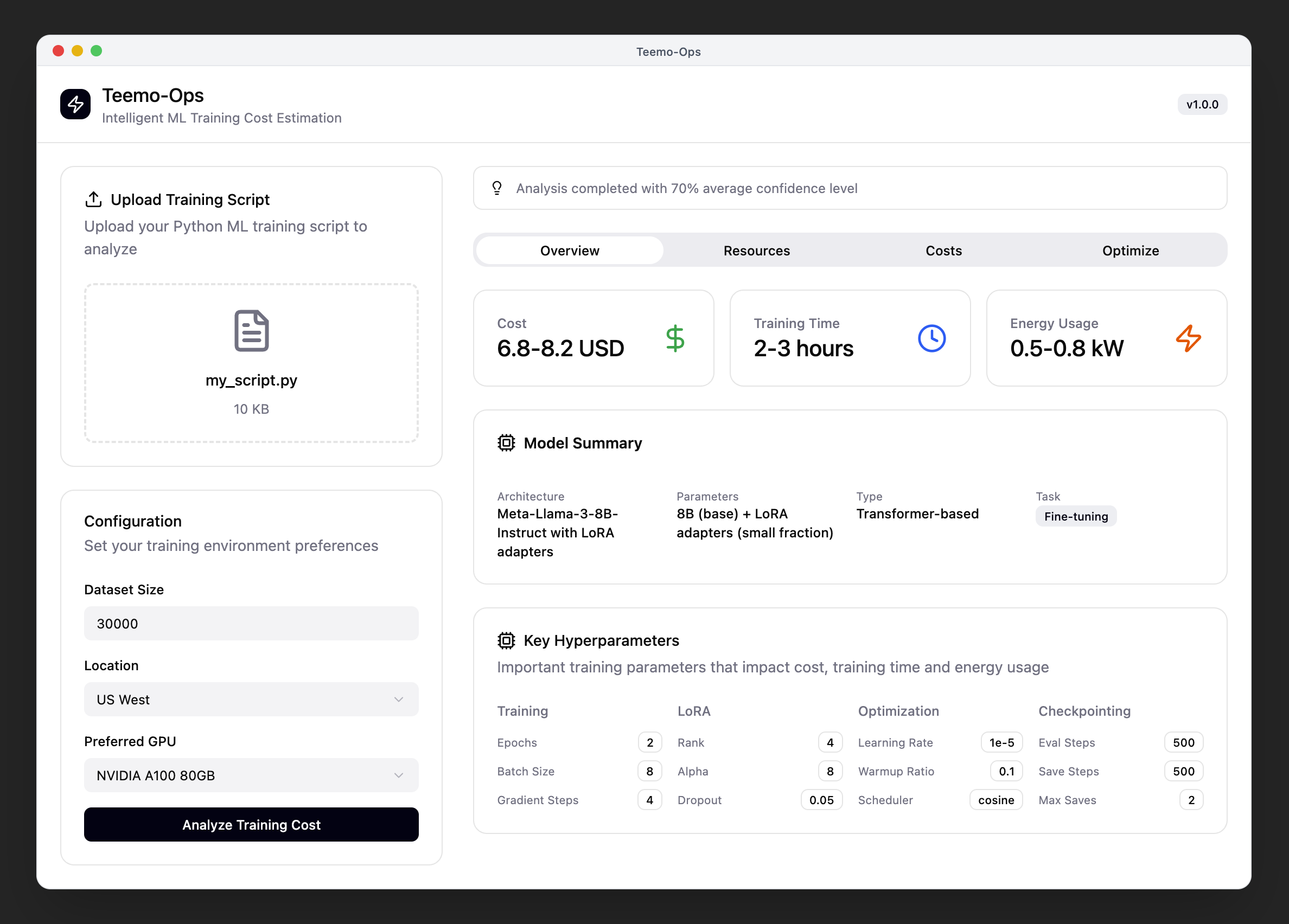 Mockup showing the overview page